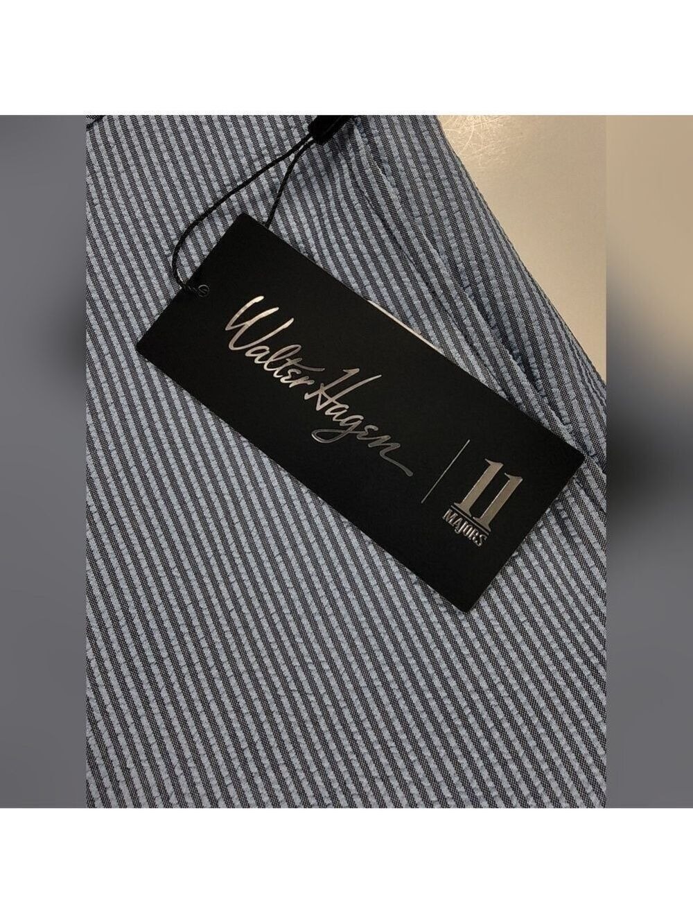 NEW Walter Hagen 11 Majors Golf Shorts Mens 42 Navy Blue Striped Seersucker NWT - Picture 2 of 13